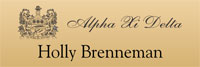 Alpha Xi Delta Crest Name Tag