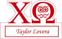 Owl and cut out sorority name tag