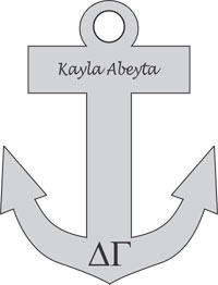 Delta Gamma Anchor Shaped Name Tag