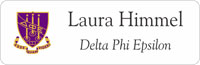 Delta Phi Sorority name tag with crest