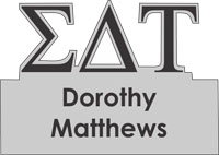 Sigma Delta Tau sorority name tag