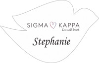 Sigma Kappa Dove Name Tag