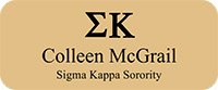 Sigma Kappa Crest Name Tag