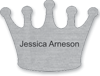 Silver crown name tag or badge